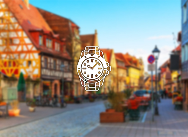 Fürth mit Blick auf eine historische Altstadtstraße mit Fachwerkhäusern – Symbolfoto für Rolex verkaufen und Ankauf in Fürth