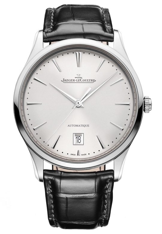 Ankauf und Verkauf Jaeger-LeCoultre Master Ultra Thin Date Edelstahl 39mm mit silbernem Zifferblatt und schwarzem Alligatorlederarmband