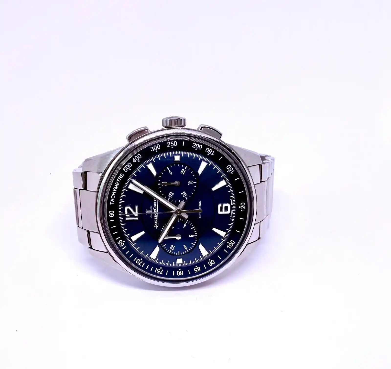 Jaeger-LeCoultre Master Chronograph mit blauem Zifferblatt beim JLC Ankauf in Hamburg