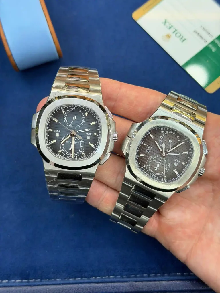 Zwei Patek Philippe Nautilus Chronograph Modelle beim Luxusuhren Ankauf in Hamburg