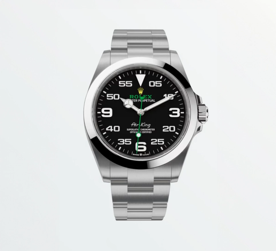 Rolex Air King aus Edelstahl mit schwarzem Zifferblatt für Rolex Ankauf in Hamburg